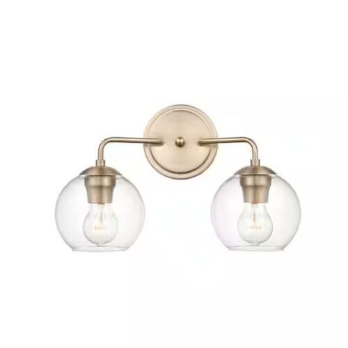 Millennium Lighting 16 in. 2-Light Modern Gold Vanity Light with Clear Glass Shade - Lot 530