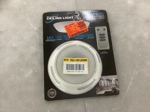 Bell + Howell Ceiling Light 7.13 in. White 34 Integrated LED 300-Lumens Flush Mount Light - Lot 632