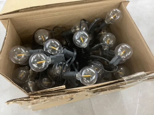 Newhouse Lighting LED Outdoor 50 ft. Plug-In Globe Bulb String Light with 25 Sockets and 100-Watt Dimmer - Lot 633