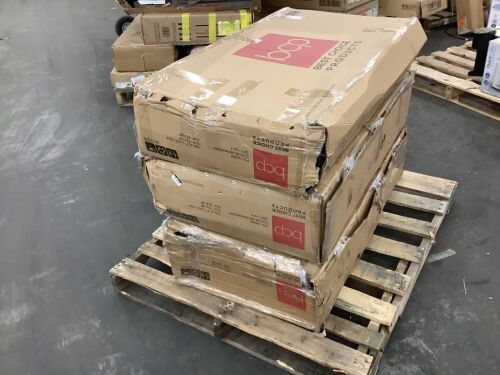 Lot of (3) 4-Piece Textilene Outdoor Conversation Set w/ Cushions, Table - Broken Glass in One Box  - Lot 153
