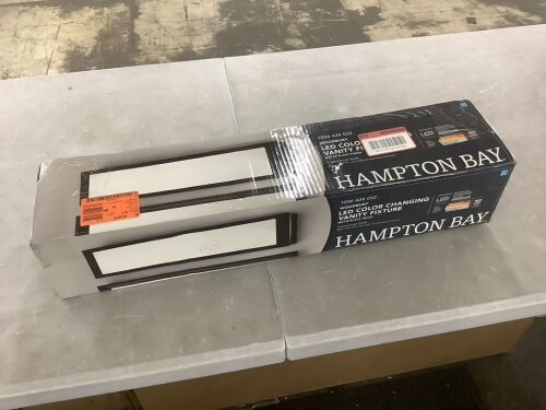 Hampton Bay Woodbury 24.6 in. 1-Light Matte Black Integrated LED Bathroom Vanity Light Bar with Frosted Acrylic Shade - Lot 648