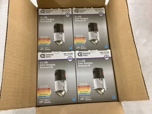 Lot of (4) Commercial Electric 3 in. LED Color Changing Recessed Kit  - Lot 733