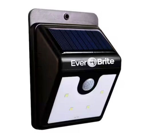 Lot of (3) Ever Brite 4.8-Watt Equivalent Black Motion Activated Outdoor Integrated LED Area Light with 24 White Solar Light - Lot 741