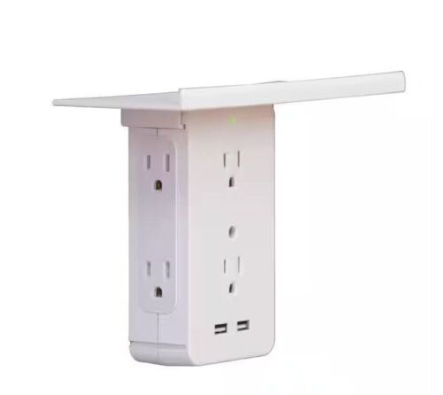 Lot of (2) Sharper Image Socket Shelf Cordless Wall Outlet Extender with 6-Outlets and 2 USB Ports - Lot 747