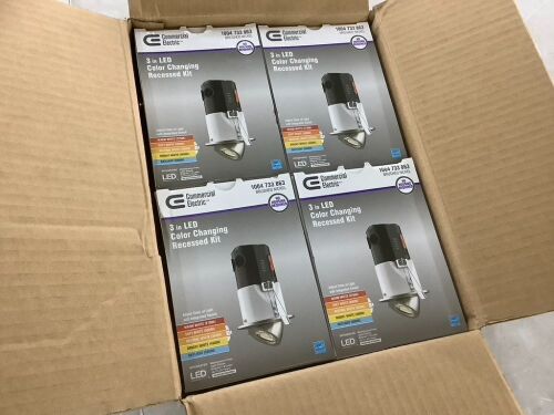 Lot of (4) Commercial Electric 3in. LED Color Changing Recessed Kit  - Lot 836