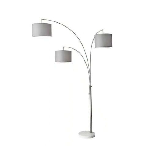 Adesso 74 in. Steel Bowery 3-Arm Arc Lamp - Lot 842