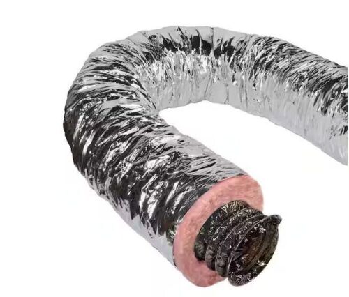 Master Flow 8 in. x 25 ft. Insulated Flexible Duct R8 Silver Jacket - Lot 845