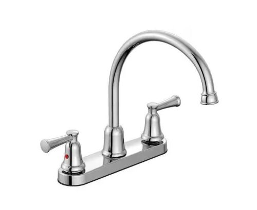 Lisbon 2-Handle Standard High Arc Kitchen Faucet in Chrome - Lot 826