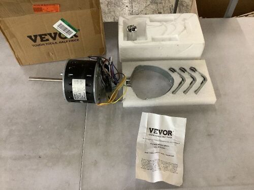 VEVOR 1/3 HP Furnace Blower Motor 5.2 in. Shaft Length 110/120-Volt 1075 RPM 4 Speeds CW/CCW Rotation with 11 in. Hold Hoop - Lot 528