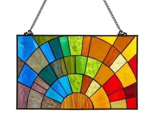 River of Goods Multi Stained Glass Rays of Sunshine Window Panel - Lot 820
