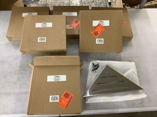 Lot of (6) Gatco 13 in. W Elegant Corner Shelf in Brushed Nickel - Lot 524