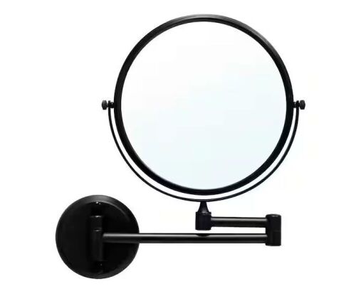 MODONA 8 in. Two-Sided 1X and 3X Brass Magnifying Wall-Mounted Makeup Mirror in Rubbed Bronze - Lot 525
