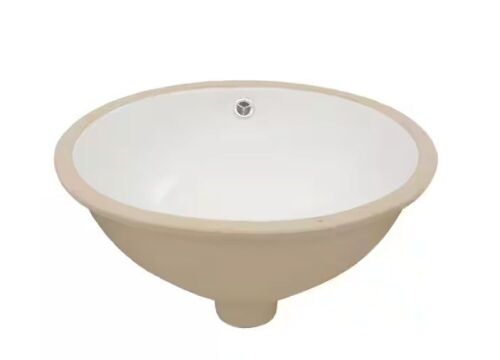 cadeninc 18 in. x 15 in. White Ceramic Oval Undermount Bathroom Sink with Overflow - Lot 523