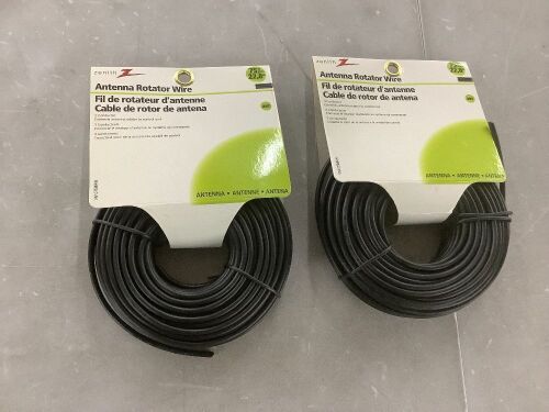 Lot of (2) Zenith 75 ft. 3-Conductor Black Antenna Wire - Lot 402