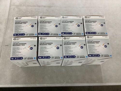 Lot of (8) Commercial Electric 4 in. Integrated LED Recessed Retrofit Light Trim with Selectable Color Temperature, 4-Pack - Lot 504