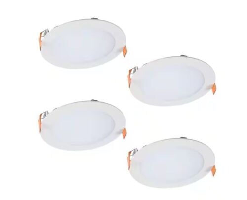 Lot of (2) HALO HLB 6 in. Adjustable CCT Canless IC Rated Dimmable Indoor, Outdoor Integrated LED Recessed Light Kit, 4-Pack - Lot 607