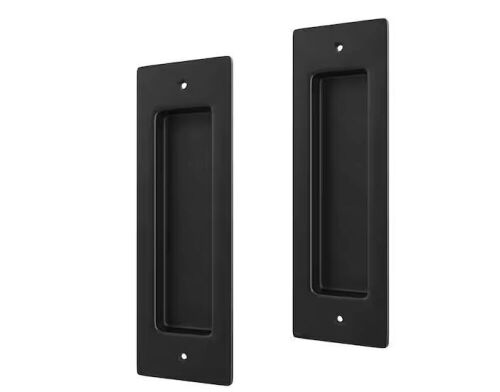 WINSOON 6-1/2 in. L Black Recessed Sliding Barn Door Pull Handles Rectangular Flush Pull Handle, 2-Pack - Lot 522