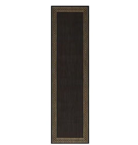 Hampton Bay Brown/Black Doormat 2 ft. x 7 ft. Area Rug - Lot 705
