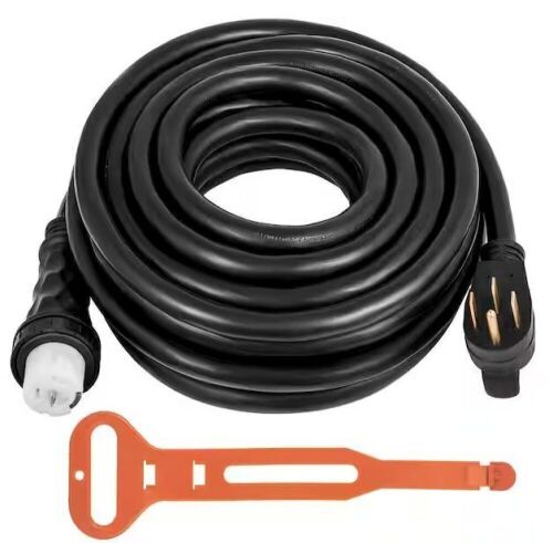 VEVOR 20 ft. Generator Extension Cord 250-Volt 50 Amp UL Listed Generator Power Cord with Twist Lock Connectors - Lot 32