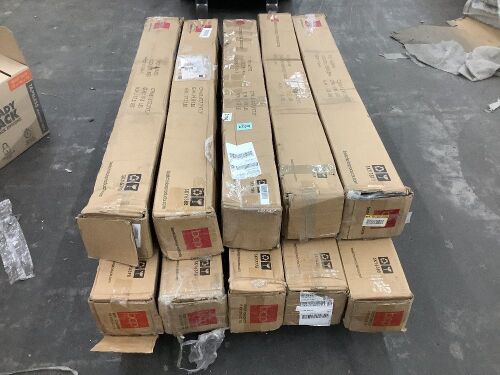 Lot of (10) 3-Tier Solar Patio Umbrella w/ LED Lights, Tilt Adjustment, Crank, 10ft - Uninspected - Lot 95