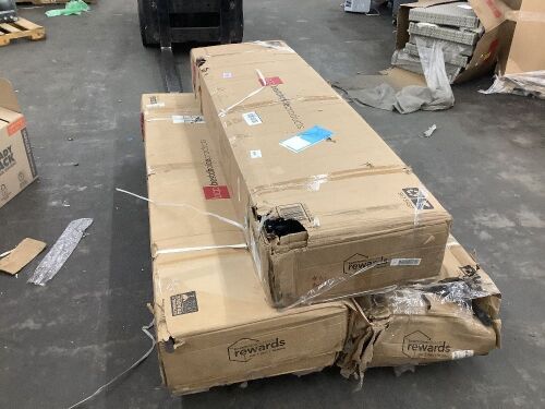 Lot of (3) 3-Seat Outdoor Canopy Swing Glider Furniture w/ Converting Flatbed Backrest - Uninspected - Lot 96