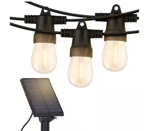 Lot of (2) Brightech Ambience Pro 12-Light 27 ft. Outdoor Solar 1W 2700k LED S14 Edison Bulb String-Light - Lot 162