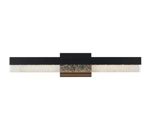 Artika Essence Bubble Bar 27 in. 1 Light Matte Black Modern Integrated LED Vanity Light Bar for Bathroom with Bubble Glass - Lot 174