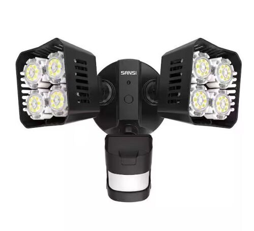 SANSI 30-Watt 3400 Lumens 180° Black Motion Sensor Outdoor Integrated LED 5000K Waterproof Flood Light - Lot 192