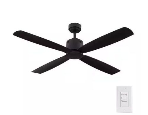 Home Decorators Collection Kitteridge 52 in. Indoor/Outdoor Matte Black Ceiling Fan - Lot 195