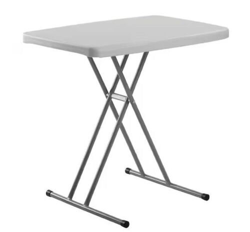 20 in. W x 30 in. D Speckled Grey High-Density Polyethylene Top Height Adjustable Personal Folding Table - Lot 260