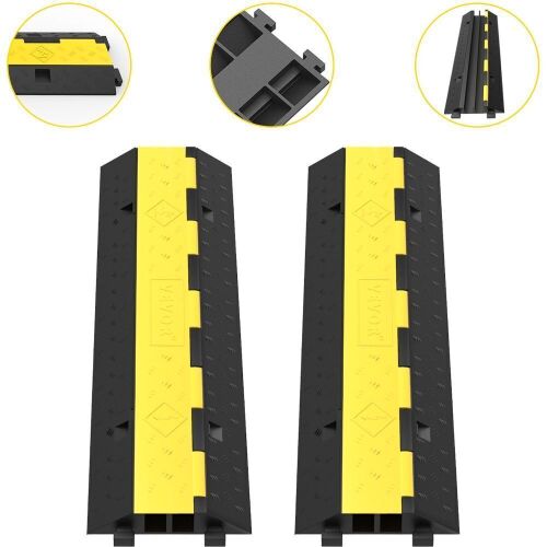 VEVOR 2 Channel Heavy Duty Cable Protector Ramp, 40", 2 Pack - Lot 268