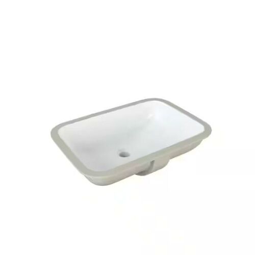 Glacier Bay 22 in. Ceramic Rectangular Undermount Bathroom Sink in White with Overflow Drain - Lot 352