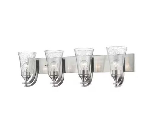 Millennium Lighting Natalie 4-Light 32 in. Wide Satin Nickel Bathroom Vanity Light - Lot 370