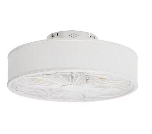 TOZING 19.9 in. Low Profile LED Modern Indoor Plum Blossom-Shape White Flush Mount Ceiling Fan with Light and Remote - Lot 386