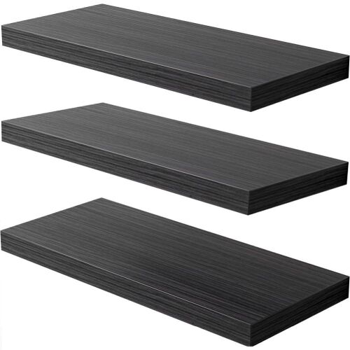 36 inch Wooden Floating Wall Shelf with Invisible Brackets, Set of 3 - Lot 420