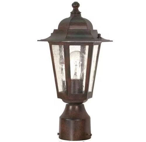 Lot of (2) SATCO 1-Light Outdoor Old Bronze Incandescent Post Light - Lot 429