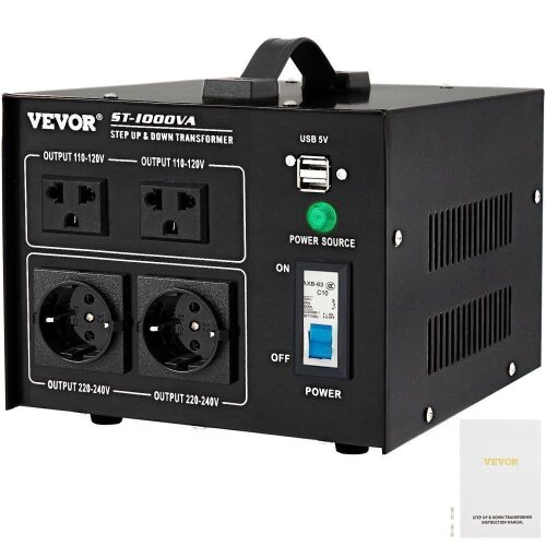 VEVOR 1000W Heavy Duty Step Up/Down Transformer Converter - Lot 591