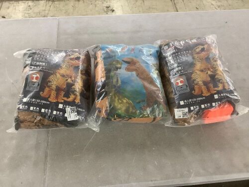 Lot of (3) Inflatable Dinosaur Costumes - Lot 662