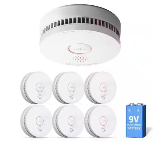 Innolink Photoelectric Smoke Detector with 9V Replaceable Battery, 10 Year Product Life , ETL-9th Listed IL09SM, 6-Pack - Lot 694
