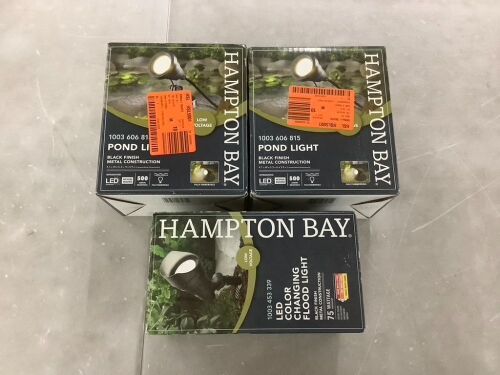Lot of (3) Hampton Bay Outdoor Lights - Lot 697