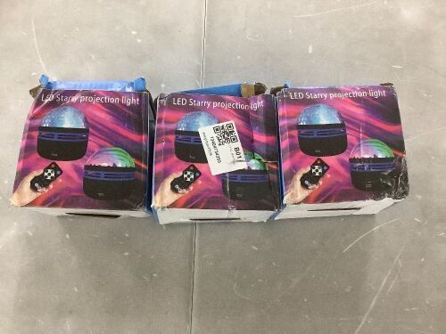 Lot of (3) LED Starry Projection Light  - Lot 762