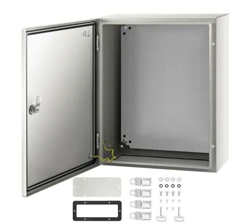 VEVOR Electrical Enclosure 20 in. x 16 in. x 8 in. Cabon Steel IP66 Nema 4X Electrical Junction Box with Mounting Plate - Lot 794