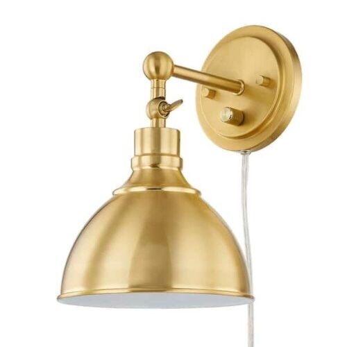 Home Decorators Collection 7.25" 1 Light Sconce, Aged Brass Finish - Lot 798