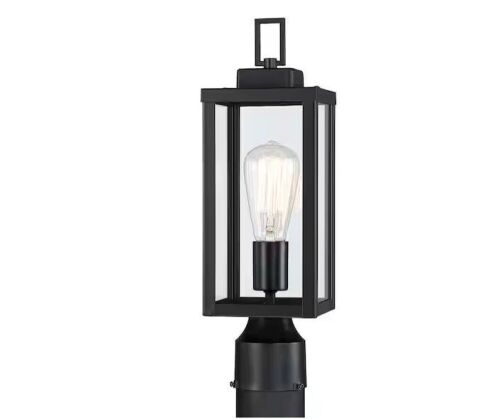 Hukoro Martin 16.5 in.1-Light Mattle Black Metal Hardwired Outdoor Weather Resistant Post Light - Lot 799