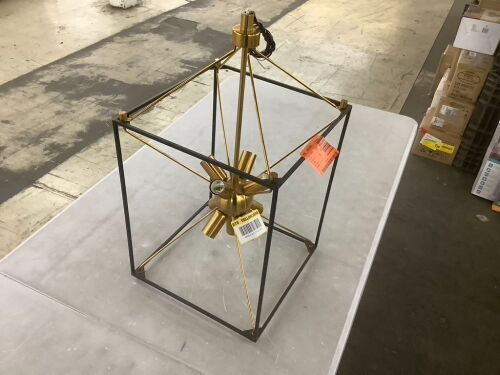 Artika Clyde 25-Watt 9-Light Black and Gold Modern Sputnik Pendant Chandelier Light Fixture - Lot 887