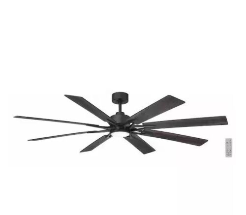 Home Decorators Collection Intervale 72 in. Indoor/Outdoor Matte Black Windmill Ceiling Fan with Adjustable White LED with Remote - Lot 898