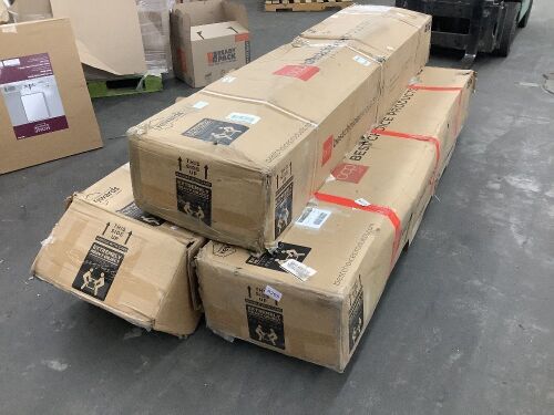 Lot of (3) 2-Tier Square LED Cantilever Offset Umbrella w/ 360 Rotation, Base, 10x10ft - Uninspected - Lot 91