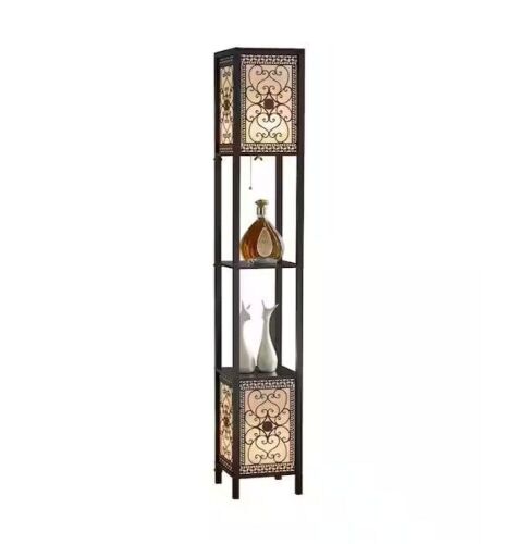 ARTIVA Infinity Heart Shelf Floor Lamp 64 in. Expresso - Lot 444