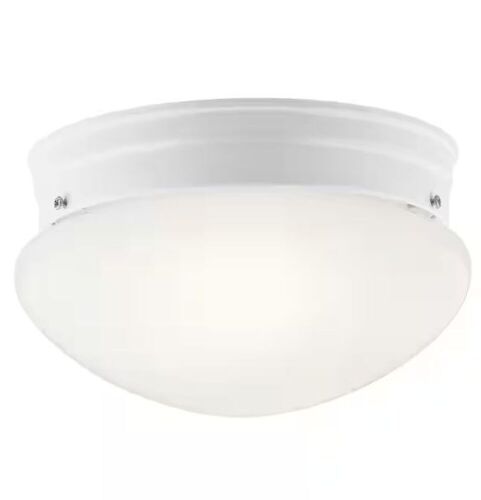 KICHLER Ceiling Space 8.75 in. 2-Light White Traditional Hallway Flush Mount Ceiling Light - Lot 450