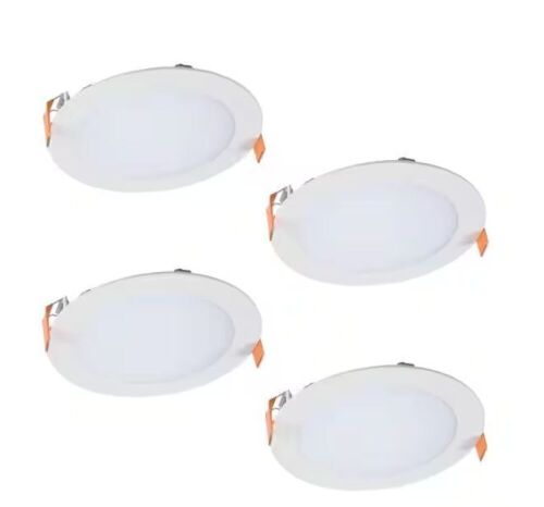 Lot of (2) HALO HLB 6 in. Adjustable CCT Canless IC Rated Dimmable Indoor, Outdoor Integrated LED Recessed Light Kit, 4-Pack - Lot 544
